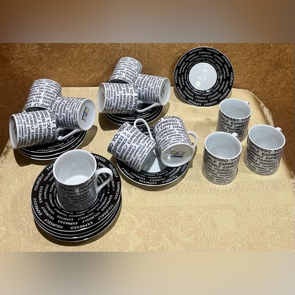 Topchoice Other - Espresso Yourself Black & White Espresso Set of 12